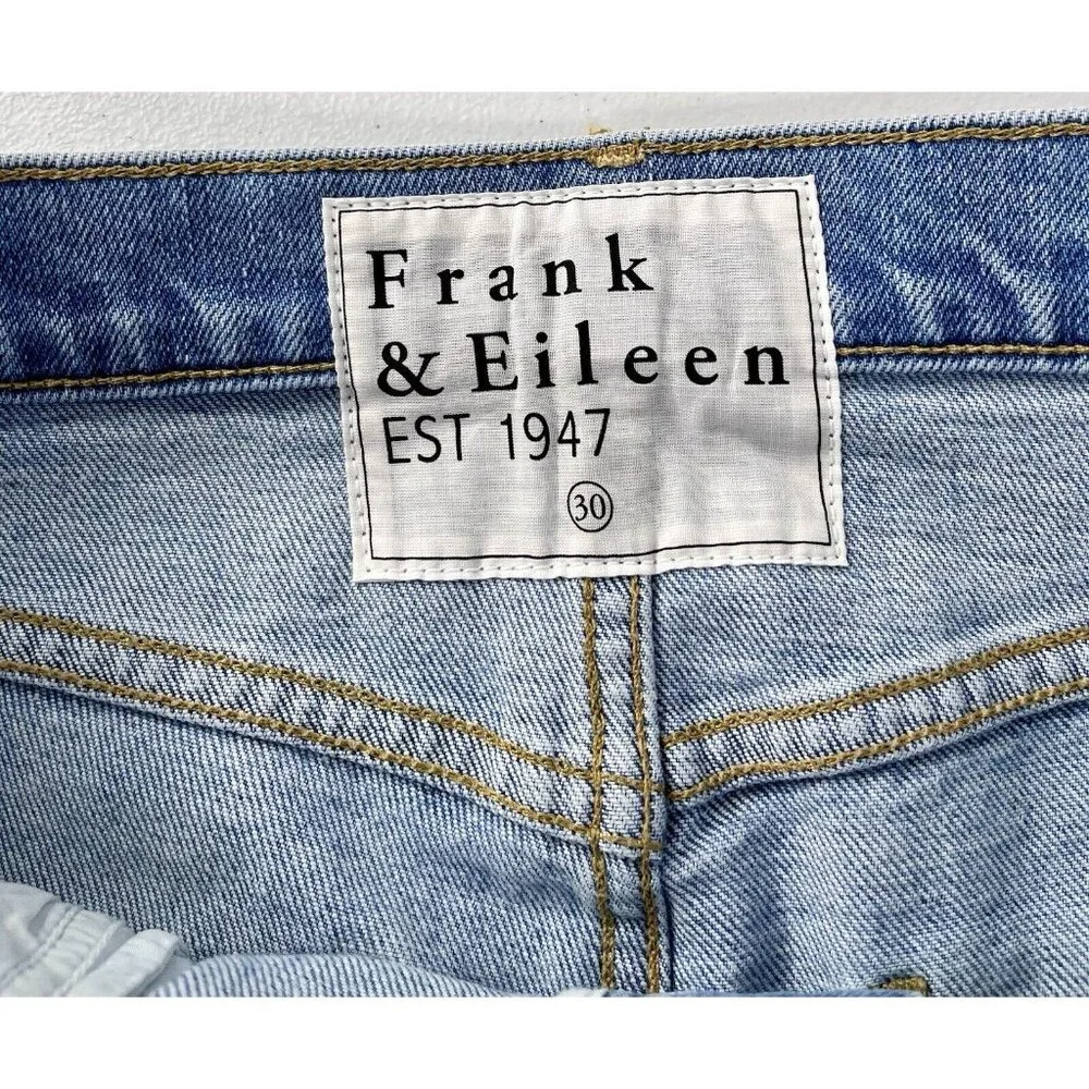 FRANK & EILEEN Women's Light Wash Monaghan Button Fly Raw Hem Jeans 30 - Picture 4 of 8
